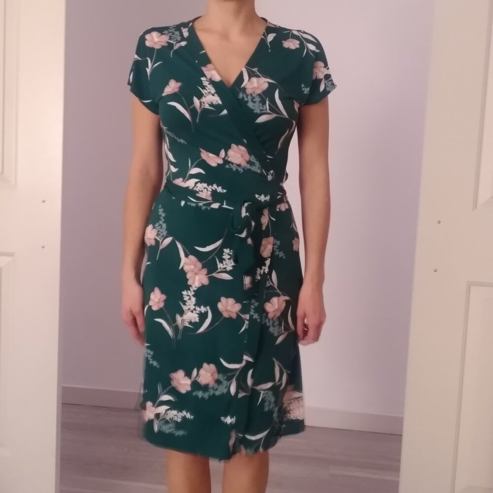 Green floral dress